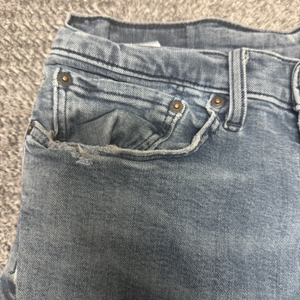 Levis 511 Jeans Mens 34x30 Black Gray Slim Straight Stretch Denim Mid Rise Pants - Picture 8 of 11